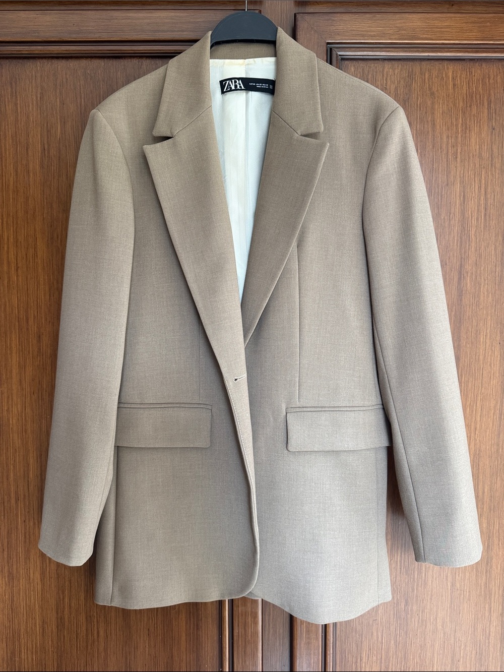 Zara Men's Beige/Tan Single-Breasted Blazer